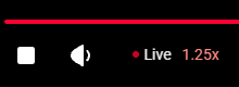 The playback rate badge in red at 1.25x